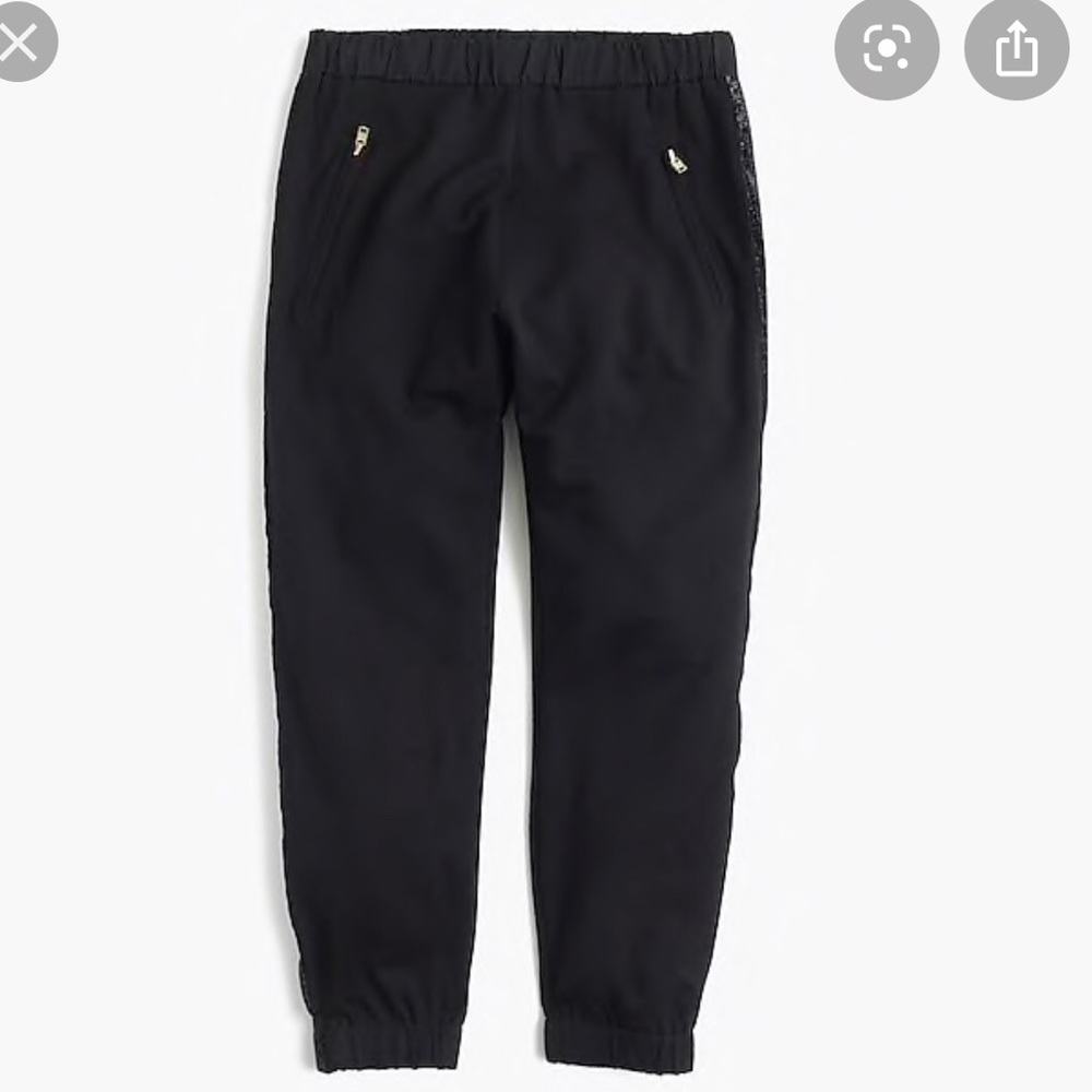 Crewcuts black glitter stripe pants